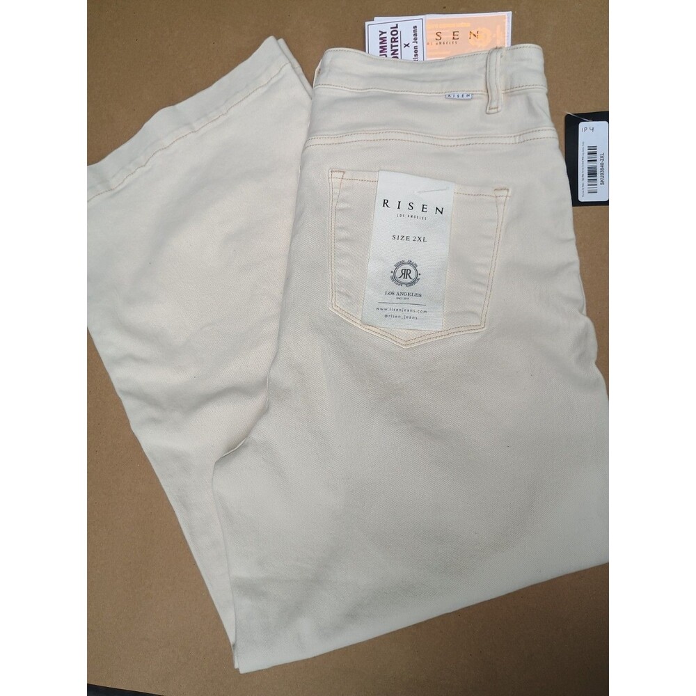Risen Jeans Wide Leg Tummy Control NWT Ivory 2XL The Icon  Womens